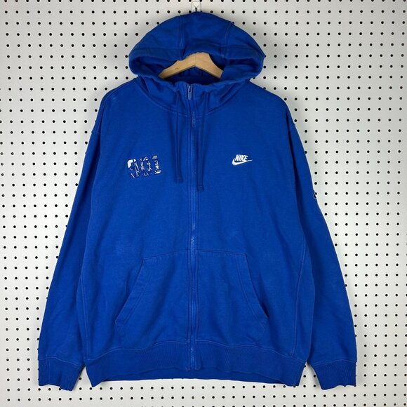 Nike 1 Cent Memphis Tigers Hoodie XL Blue 901 Zip Up Jacket Warm Up Travel Penny - Picture 1 of 6